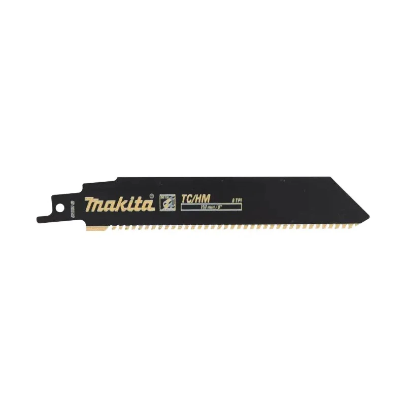 Makita Reciprocating Saw Blade Tungsten Carbide 100 mm Length, 25 mm Width, 1.25 mm Thickness, 8 Teeth Per Inch B-55572