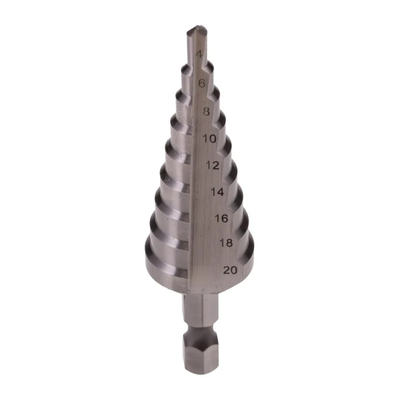 Makita HSS 4 to 20 mm Step Drill Bit Hex Shank 0.25in D-40098