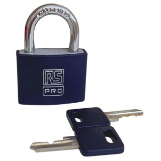 RS PRO Steel, Aluminium Padlock Keyed Alike Violet, 6 mm Shackle Diameter, 43 mm Body Width 195-8231