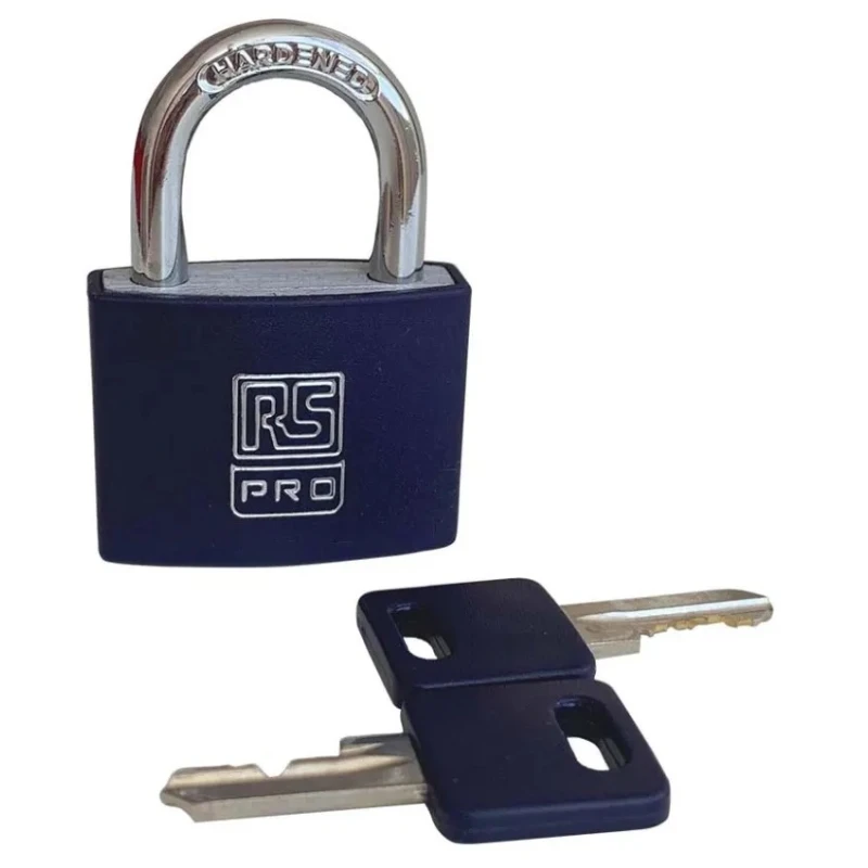 RS PRO Steel, Aluminium Padlock Keyed Alike Violet, 6 mm Shackle Diameter, 43 mm Body Width 195-8231