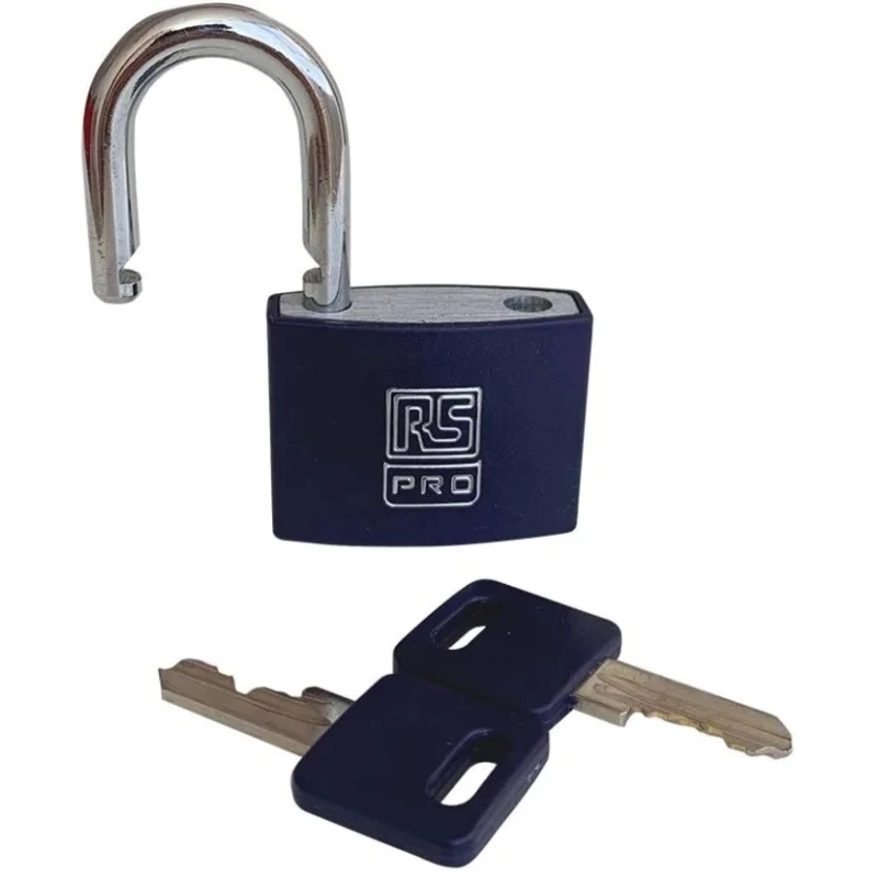 RS PRO Steel, Aluminium Padlock Keyed Alike Violet, 6 mm Shackle Diameter, 43 mm Body Width 195-8231