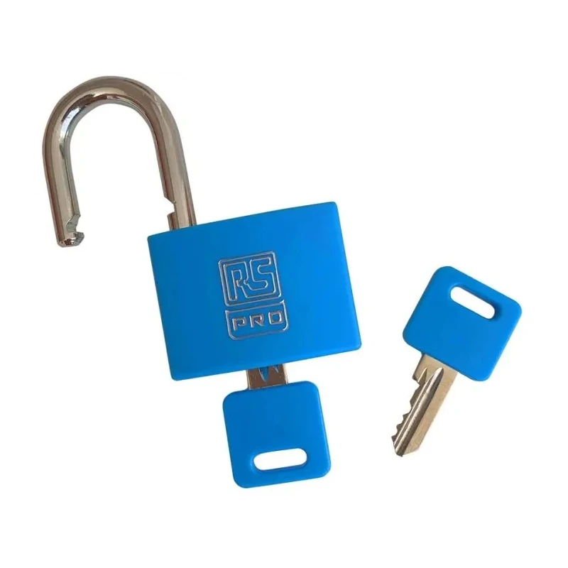 RS PRO Aluminium Key Padlock 6 mm Shackle Diameter, 22 mm Shackle Length, 43 mm Body Width 195-8239