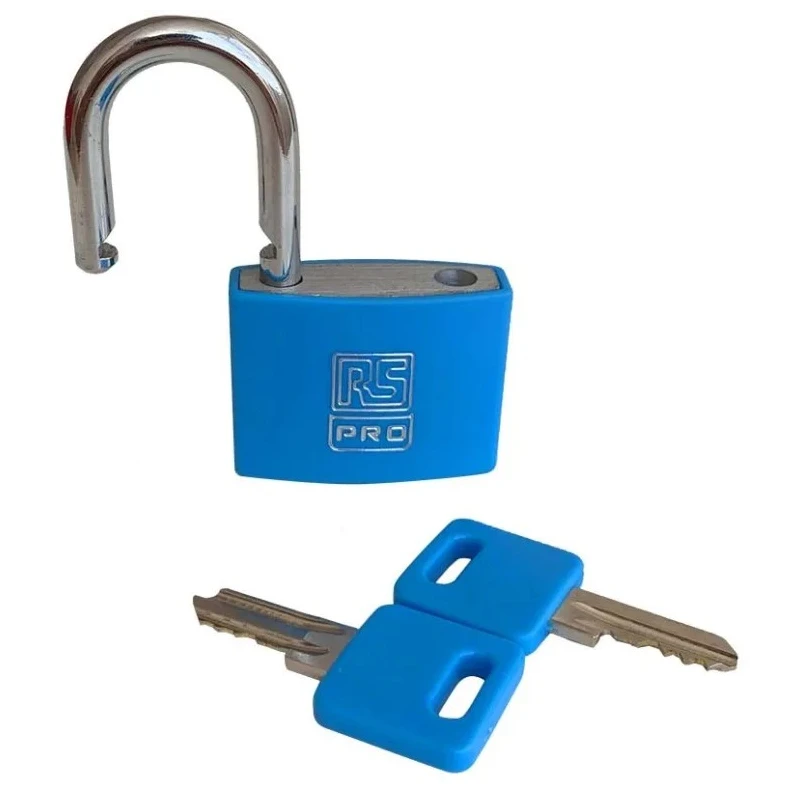 RS PRO Aluminium Key Padlock 6 mm Shackle Diameter, 22 mm Shackle Length, 43 mm Body Width 195-8239