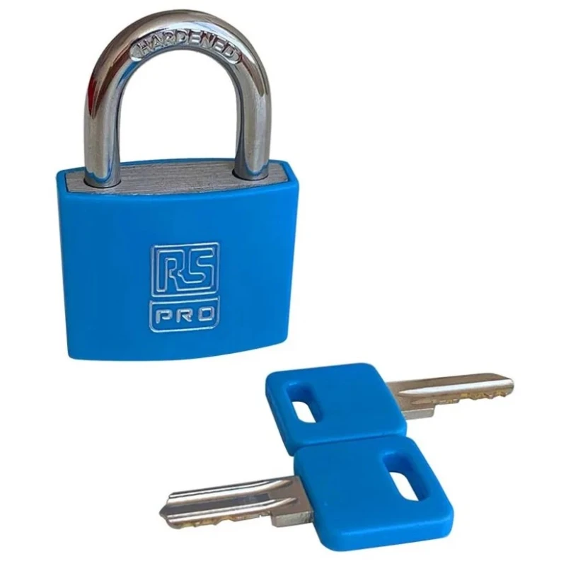 RS PRO Aluminium Key Padlock 6 mm Shackle Diameter, 22 mm Shackle Length, 43 mm Body Width 195-8239