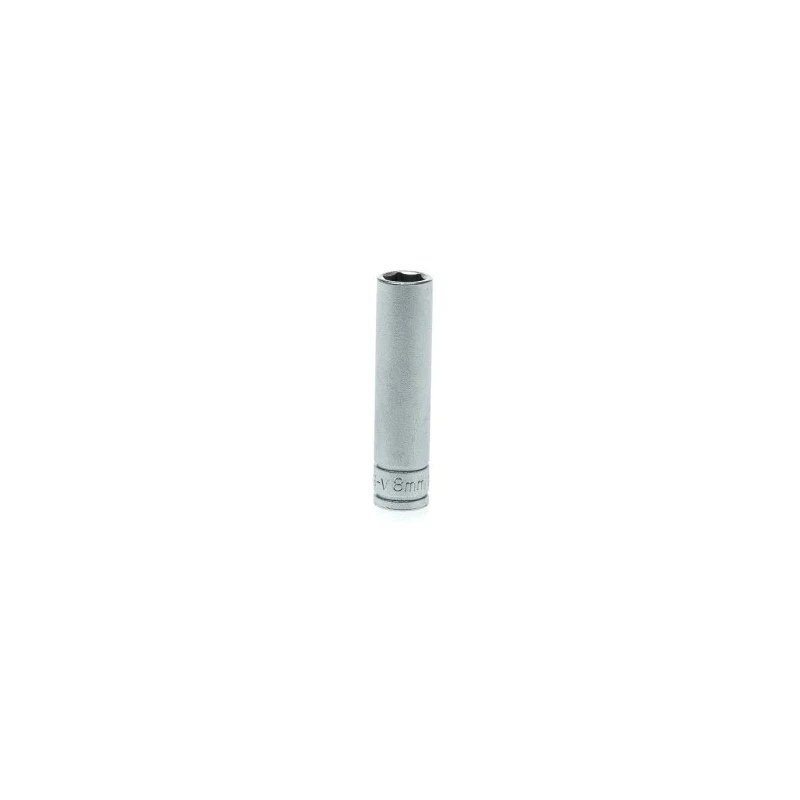 Teng Tools 1/4 in Drive 8 mm 6 Point Chrome Vanadium Socket with 49.5mm Overall Length M140608-C