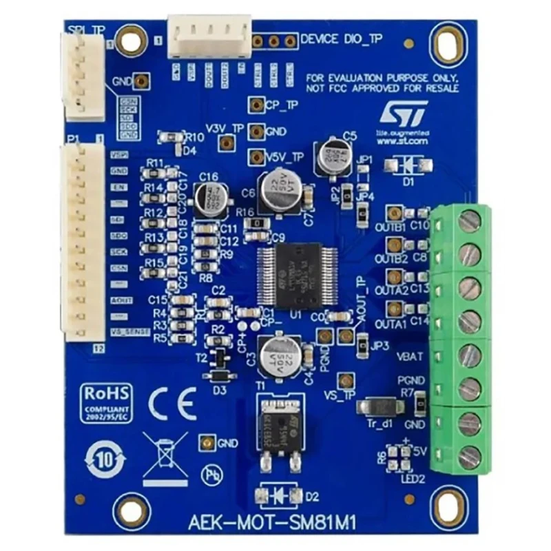STMicroelectronics Motor Driver Evaluation Board for L99SM81V Bipolar Stepper Motor with 6-28V Input and AEK-MOT-SM81M1