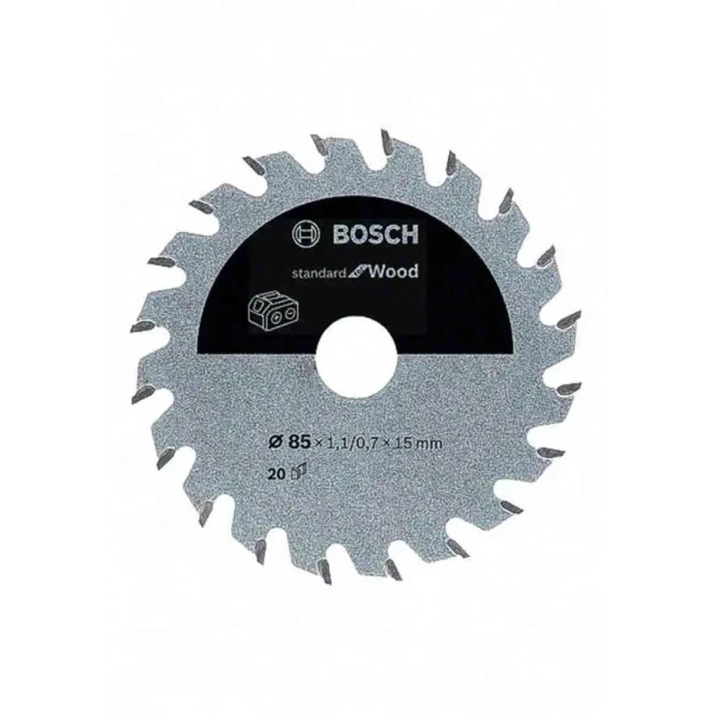 Bosch Circular Saw Blade 85 mm Diameter, 20 Teeth, 1.1 mm Kerf Thickness, Alternate Top Bevel Tooth Configuration 2608837666