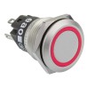EAO 82 Series Illuminated Push Button Switch Latching Panel Mount 19 mm Cutout SPDT Red LED IP65 IP67 240V DC AC 82-5151.2113