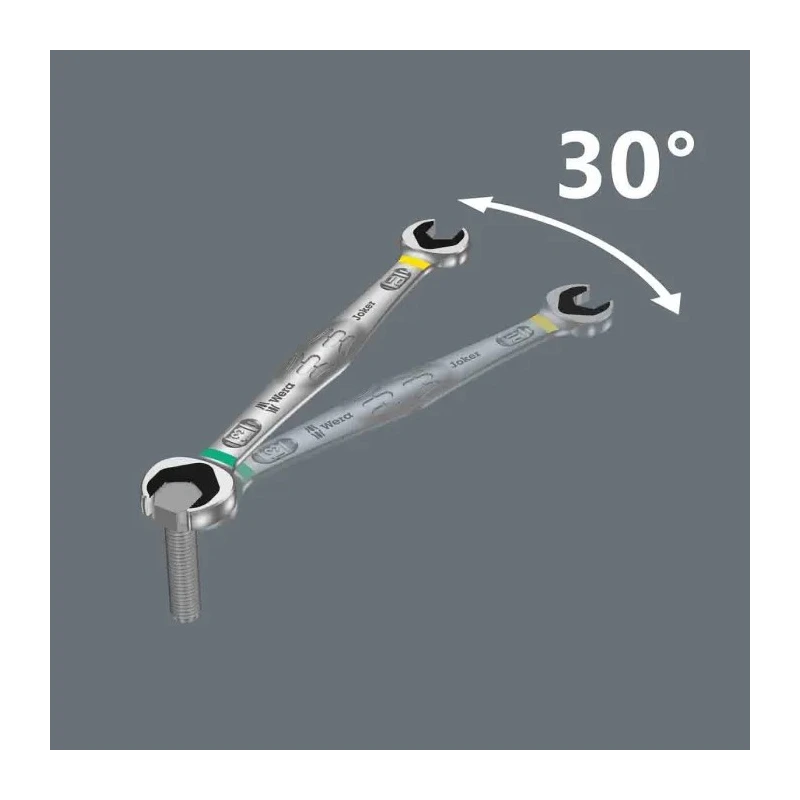 Wera Double Ended Open Spanner Metric Size 30 x 32 mm Chromium Molybdenum Steel 232mm Overall Length 05020264001