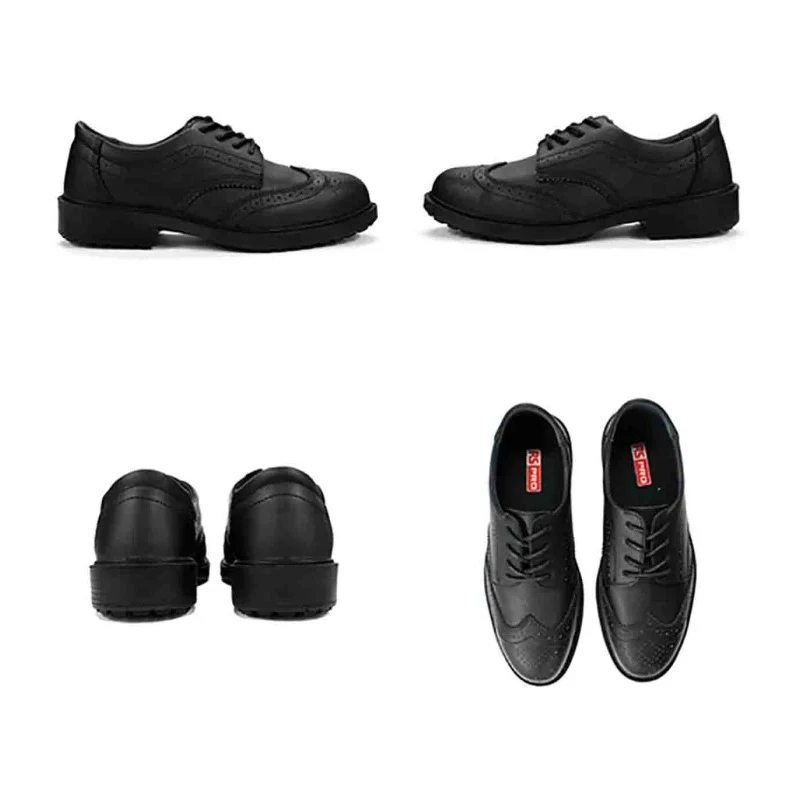 RS PRO Men's Black Steel Toe Safety Shoes, UK 8, EU 42, ESD Rated, Composite Midsole, SRC Slip Resistant RS500/008