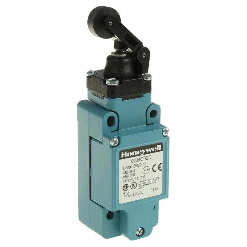 Honeywell Technologies GLB Series Roller Lever Limit Switch, SPDT, IP67, Die Cast Zinc Epoxy Coated Housing, 600V AC, GLBC02D