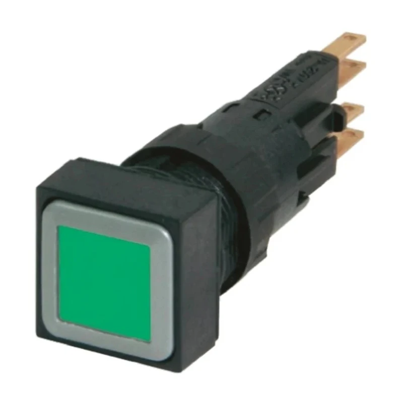 Eaton Push Button Switch Square Green Momentary Actuation 16mm Cutout IP65 RMQ16