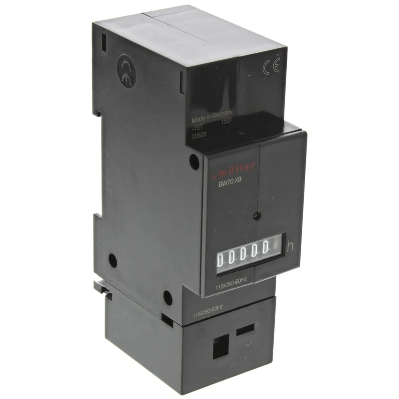 Muller 5 Digit Elapsed Time Counter BW70, 115V 50-60Hz for DIN Rail Mounting BW70