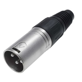RS PRO Cable XLR Connector Straight Male 3 Contacts 75V Silver Plating 208-5188
