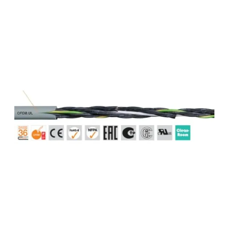 Igus Chainflex CF130.UL Control Cable 4 Cores 0.75mm² 18 AWG Unscreened Grey Thermoplastic Elastomer CF130.07.04.UL (10m)