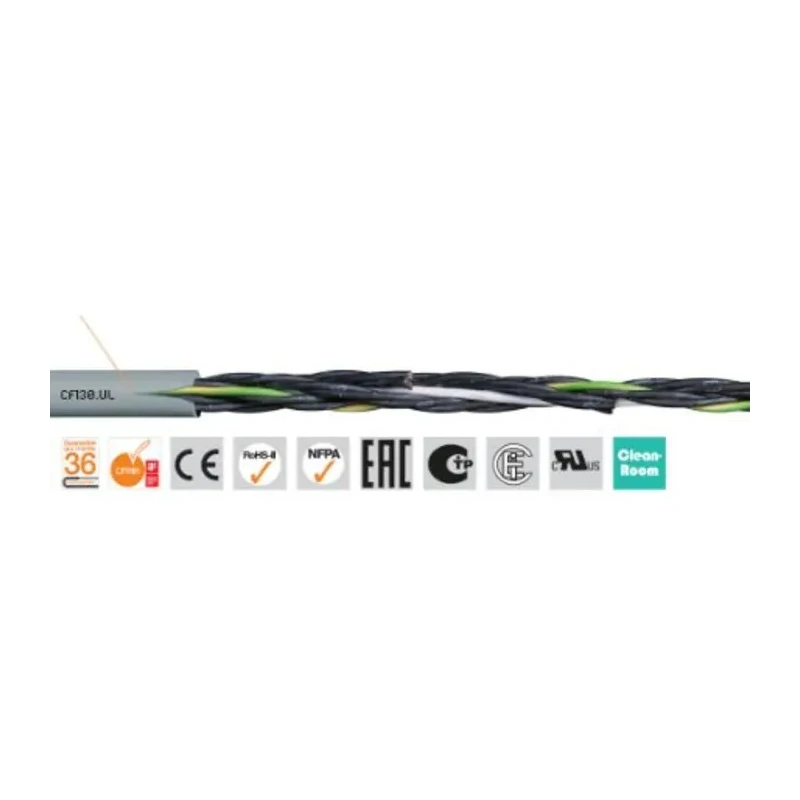 Igus Chainflex CF130.UL Control Cable, 4 Cores, 2.5mm² 13 AWG, Unscreened, 50 m, Grey Thermoplastic CF130.25.04.UL (50m)