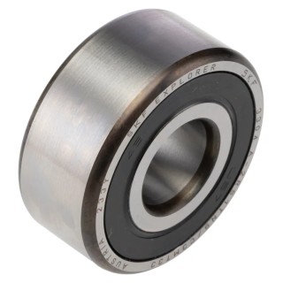 SKF Double Row Angular Contact Ball Bearing 20 mm ID, 52 mm OD, 22.2 mm Race Width 3304 A-2RS1TN9/C3MT33