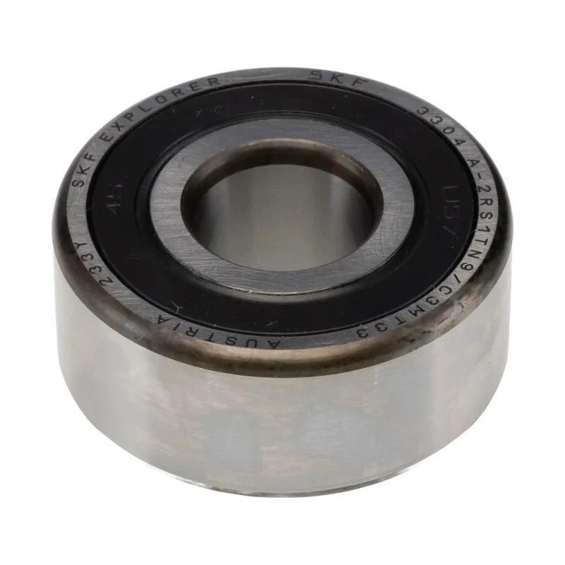 SKF Double Row Angular Contact Ball Bearing 20 mm ID, 52 mm OD, 22.2 mm Race Width 3304 A-2RS1TN9/C3MT33