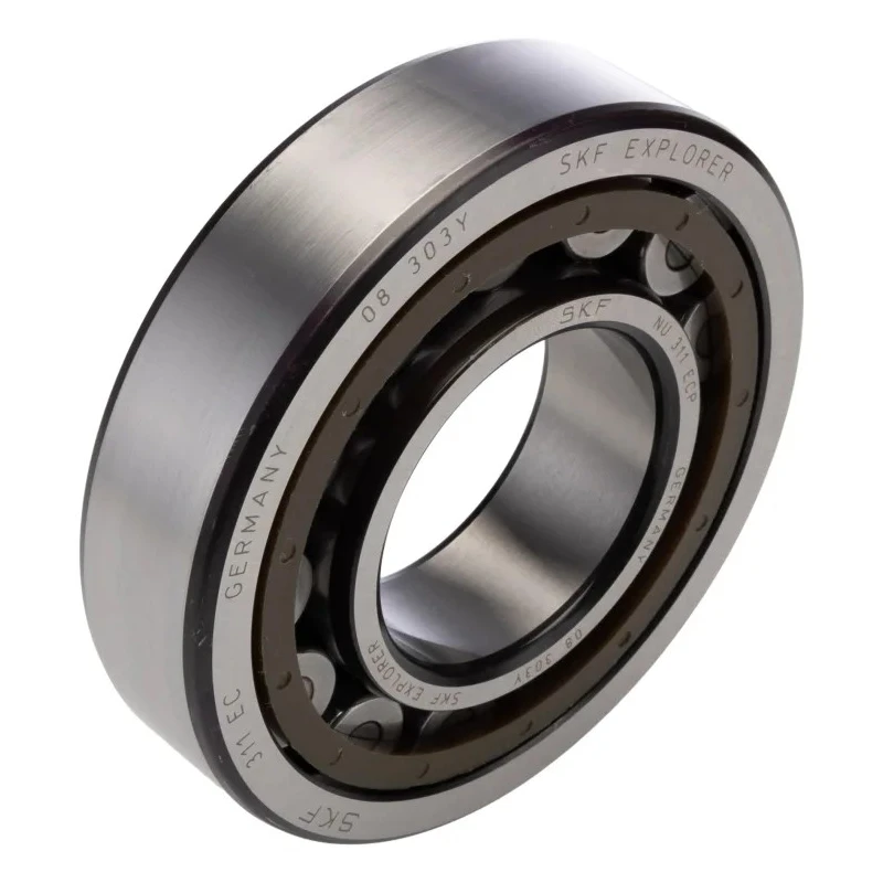 SKF Roller Bearing, 55 mm Inside Diameter, 120 mm Outside Diameter, Shielded, Non-Metallic Cage NU 311 ECP