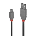 Lindy Electronics IC Socket USB Cable Male USB Type A to Male USB 2.0 Micro USB Type B Black 200mm 36730