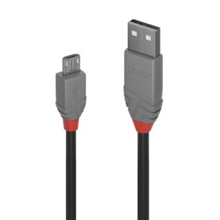 Lindy Electronics IC Socket USB Cable Male USB Type A to Male USB 2.0 Micro USB Type B Black 200mm 36730
