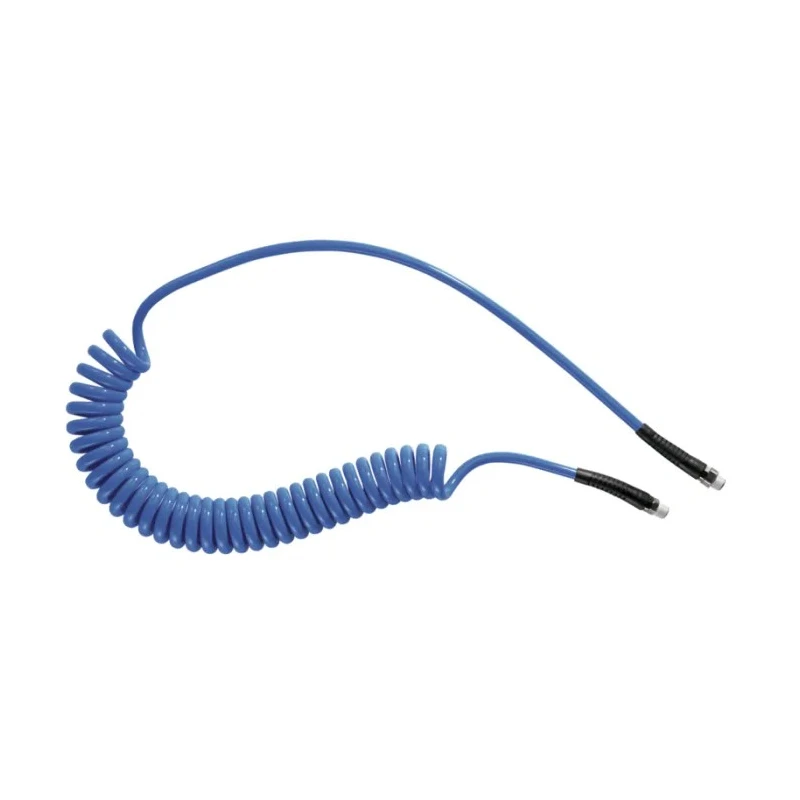 PREVOST 2 m Blue Polyurethane Recoil Hose with Teflon-coated Coupler, 8 mm OD, 5 mm ID, Operating Temperature -15°C PUS 52