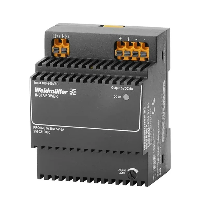 Weidmüller PRO INSTA Switched Mode DIN Rail Power Supply 370 V DC, 264 V AC AC/DC Input 5 V DC, 6 A Output DC 30 W 2580210000
