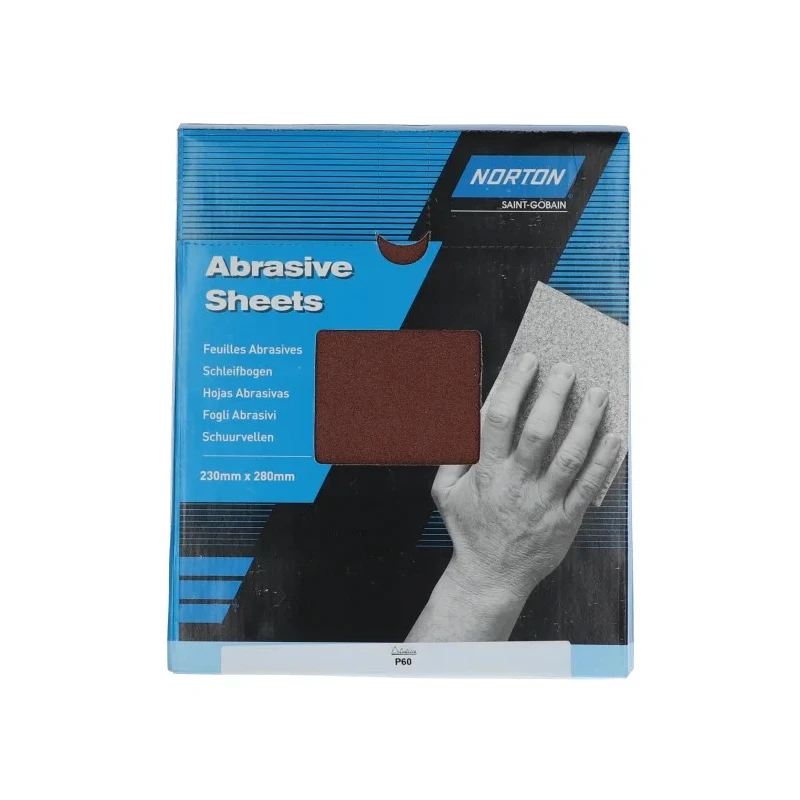 Norton Aluminium Oxide Abrasive Sheet 60 Grit Coarse, 28mm x 28mm R222 63642531778