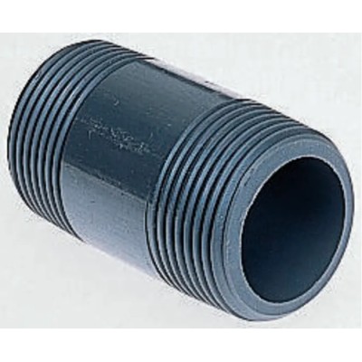 Georg Fischer Plastic Pipe Fitting Straight Nipple ABS 2 in x 2 in, Length 88mm 729911511