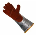 Liscombe Red Leather Work Gloves Size 9 Heat Resistant Aluminised Coating L15-316-AP-V
