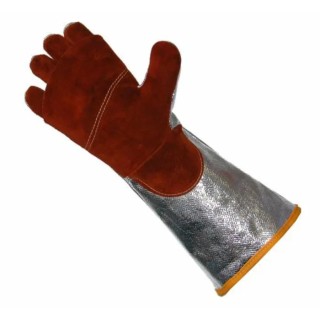 Liscombe Red Leather Work Gloves Size 9 Heat Resistant Aluminised Coating L15-316-AP-V
