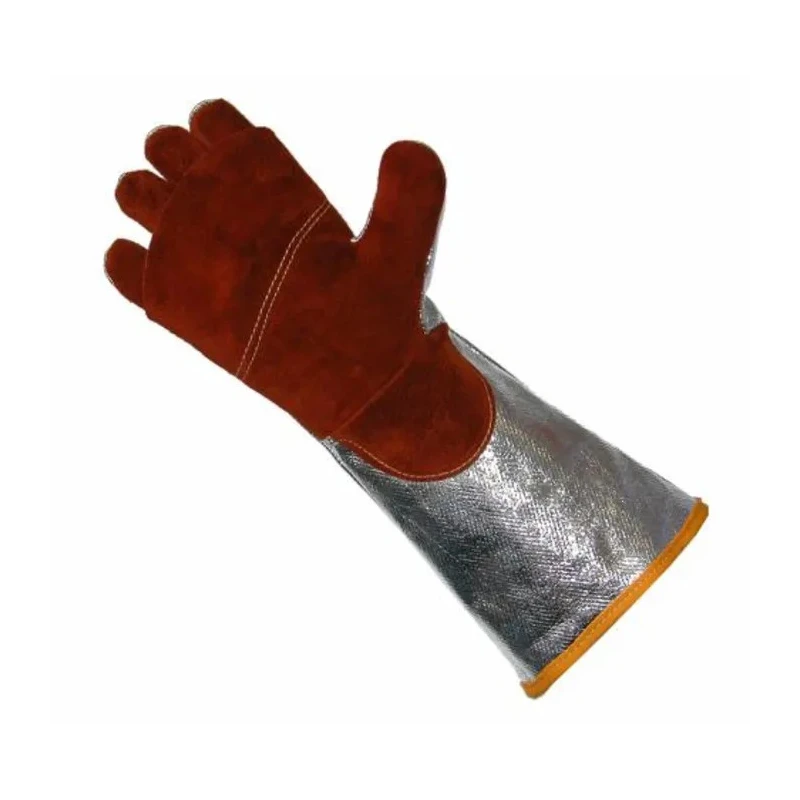 Liscombe Red Leather Work Gloves Size 9 Heat Resistant Aluminised Coating L15-316-AP-V