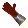 Liscombe Red Leather Work Gloves Size 9 Heat Resistant Aluminised Coating L15-316-AP-V