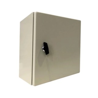 RS PRO Steel Wall Box, IP66, 300 mm x 200 mm x 150 mm, Grey, Single Lock System IP66