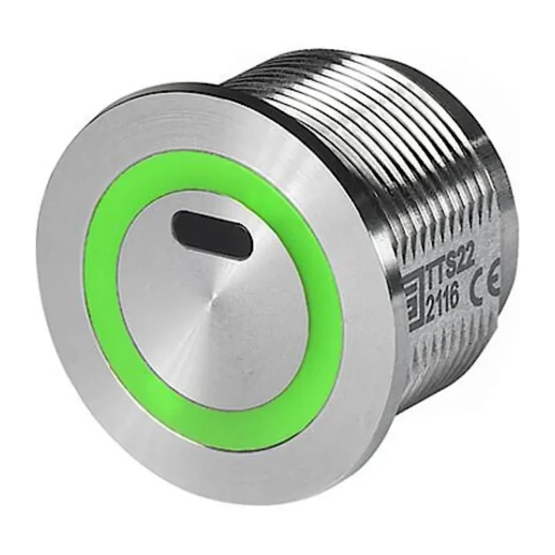 Schurter TTS Series Illuminated Momentary Push Button Switch Panel Mount 22.1 mm Cutout SPST Green Red LED IP67 3-131-894