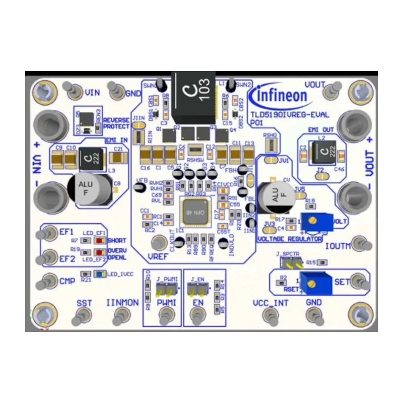 Infineon Buck-Boost Controller Evaluation Board TLD5190IVREG for TLD5190QV TLD5190