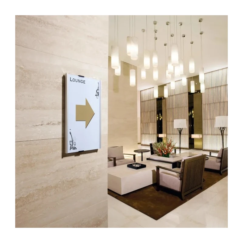 Durable White Out-of-door Plate A4 Sheets, Anodised Aluminium Door Sign Holder, Wall Mounted Frame, Model 480623