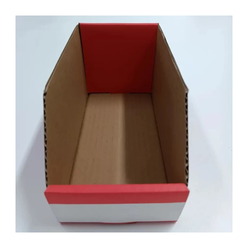 RS PRO Cardboard Storage Bin, 200 mm x 100 mm x 100 mm, Red 228-1116