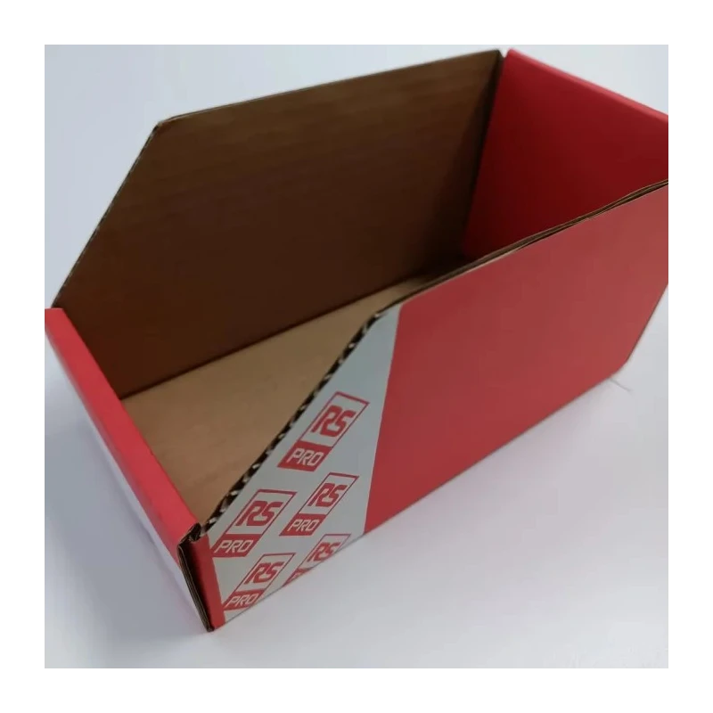 RS PRO Cardboard Storage Bin, 200 mm x 100 mm x 100 mm, Red 228-1116