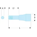 Facom 1/2 in Drive 12 mm Bit Square Socket, 60 mm Overall Length SV.12B