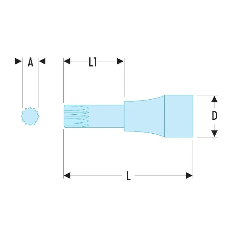 Facom 1/2 in Drive 12 mm Bit Square Socket, 60 mm Overall Length SV.12B