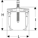Facom Hydraulic Bearing Puller 20 t Force, Capacity 100 to 360 mm, 1-Piece U.320H