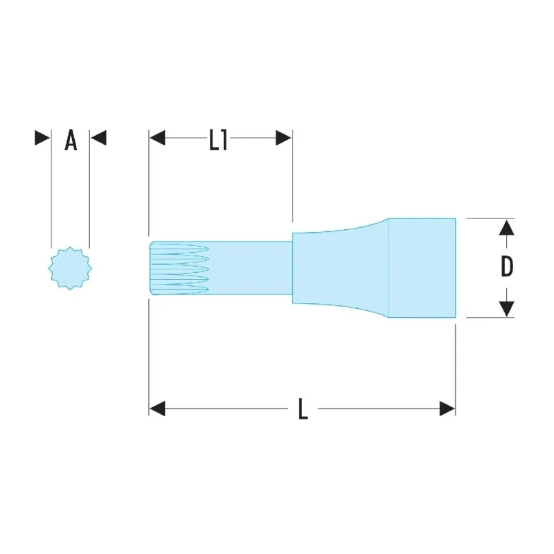 Facom 1/2 in Drive 10 mm Bit Square Socket, Bright Chrome with Phosphate, 60mm Overall Length SV.10B