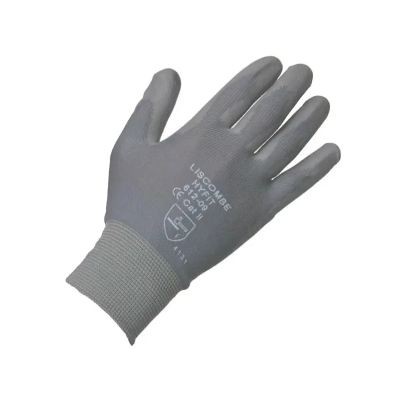 Liscombe Grey Nylon Work Gloves Size 6 Polyurethane Coating LN612-06