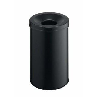 Durable Safe Fire Retardant Black Steel Waste Paper Bin 30L Capacity 492x492x315mm 330601