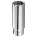 Facom 1/4 in Drive 5.5 mm 12 Point Square Socket, Bright Chrome Finish, 50mm Overall Length R.5.5EL