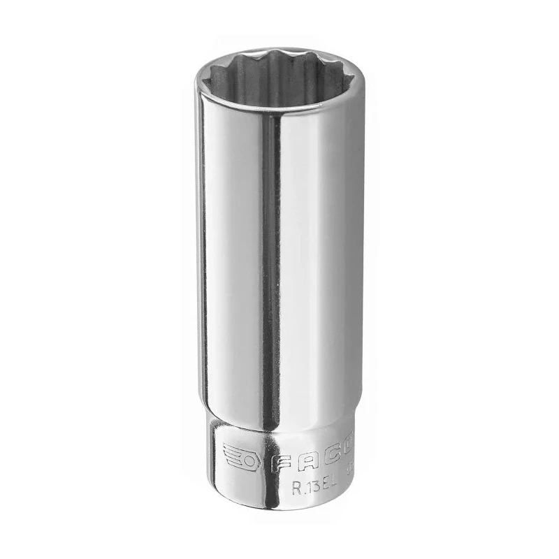 Facom 1/4 in Drive 5.5 mm 12 Point Square Socket, Bright Chrome Finish, 50mm Overall Length R.5.5EL