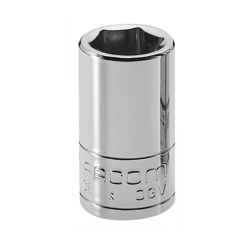 Facom 1/4 in Drive 10 mm Standard Square Chrome Vanadium Steel Socket R.10