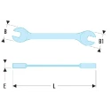 Facom Double Ended Open Spanner Metric Size 6 x 7 mm Satin Chrome Finish Chrome Vanadium Steel 148mm Length 31.6X7
