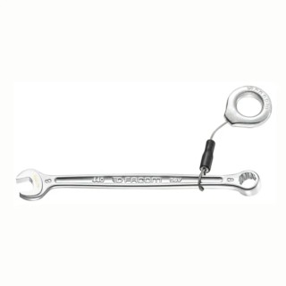 Facom Combination Spanner 32 mm, 355mm Overall Length, Chrome Finish, 12-Point Ring, 15° Offset Angle 440.32SLS